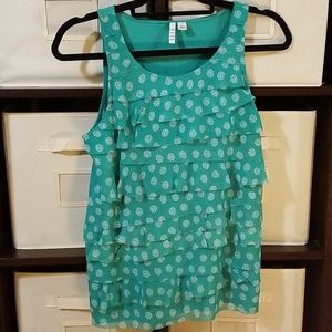 Elle Tank Top Green and White